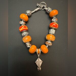 Willabee And Ward “Brilliant Orange” Charm Bracelet Size 8”
